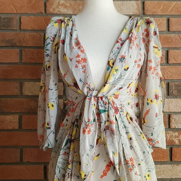 100% Silk Baraschi Floral Dress - Picture 2 of 11